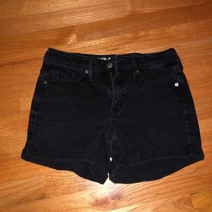 Massimo High Rise Midi Black Jean Shorts